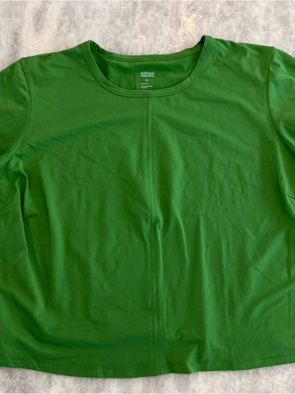 girlfriend collective Bright Green Tee 100% recycled stretch comfort